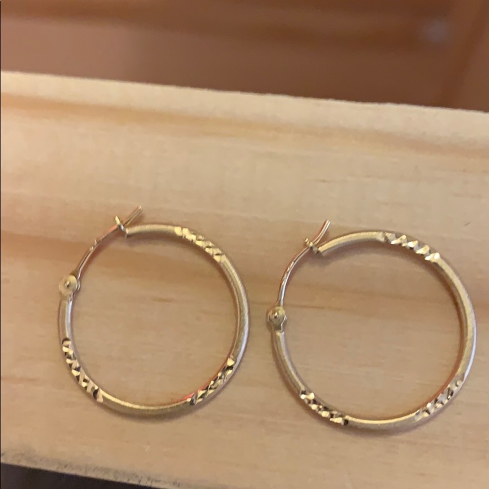 SOLD 14k solid yellow gold hoop earrings